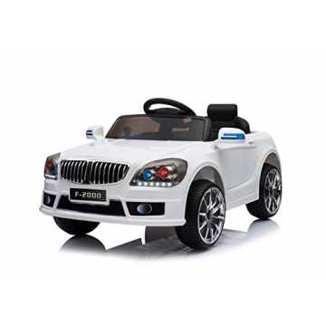 Greenheim Weiß Antrieb: 1 Elektromotor Akku: 6 V | 4,5 Ah Leistung : .. er Elektro Auto Fahrzeug Elektroauto Kinderelektroauto Kinderauto mit Fernbedienung Weiß Weiss F-2000 nachhaltig