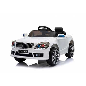 Greenheimk für kommende Fahrer im Alter von 2-6 Jahren. Der Elektrofa.. er Elektro Auto Sportwagen Cabrio Kinderfahrzeug Akku RC LED F-2000 (Weiß) nachhaltig