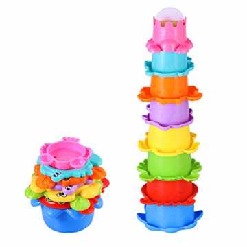 Greenheimdem Baden Ihres Kleinen immer müde?Sie brauchen sich darüber.. aby Bad Spielzeug Set Stapelbecher Wasser 8PCS Abfliessen Becher Stapeln Spie... nachhaltig