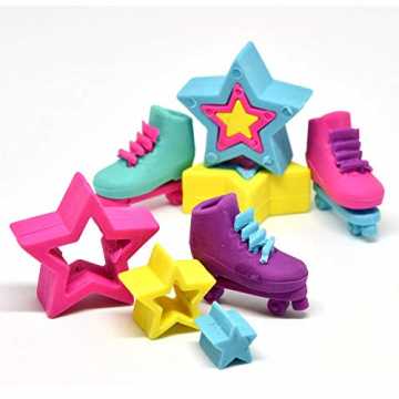 Greenheimiergummis radiert nicht nur Fehler aus sondern vertreibt auc.. Rollschuhe und Sterne Puzzle Radiergummis im 6er Set - Stern & Rollschuh Puzz... nachhaltig