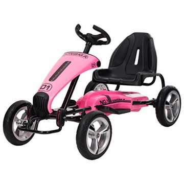 Greenheimhren machen das Fahren sicher und macht Spaß. Verstellbarer .. Kart Elektro Kinderauto 12V mit Gaspedal,Verstellbarer Sitz,Lenkrad,Rosa nachhaltig
