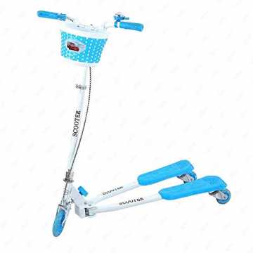 Greenheimntes, sicheres Design 2. Das Trittbrett bietet viel Platz, u.. un Kinderscooter Kinderroller Fun Scooter Kickboard auf DREI Rollen Klappbar Blau nachhaltig