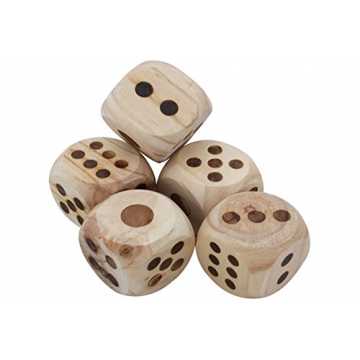 Greenheim5 Jumbo- Holzwürfel und Yatzy BlockDieses Outdoor Yatzy Würf.. l Würfelspiel Yatzy mit Block Holzwürfel Spiel Outdoorspiel nachhaltig