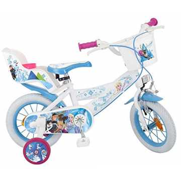 Greenheimgin Wunderschönes Kinderfahrrad für Mädchen Von 3-5 Jahren, .. 12 Zoll Mädchenfahrrad Kinderfahrrad Kinder Fahrrad Bike Rad Frozen Disney Eiskönigin ELSA New WEIß nachhaltig