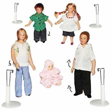5 TLG. Set - Familie mit Kinder & Baby - Puppe für Puppenstube Miniatur / Maßstab 1:12 - Porzellan Puppen m... nachhaltig