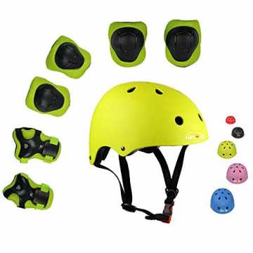 nder 7 Stücke Outdoor Sports Schutzausrüstung Set Jungen Mädchen Fahrradhelm Sicherheit Pads Set [Knie Ellb... nachhaltig