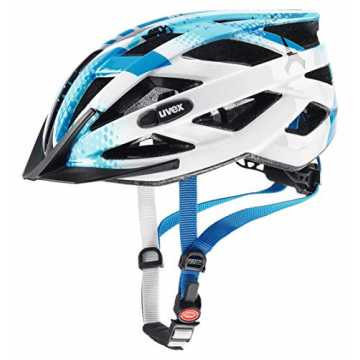 uvex Unisex Jugend, air wing Fahrradhelm, blue white, 52-57 cm