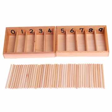 Greenheim each box. Compartments in box 1 are numbered 0 to 4 and com.. ntessori Holzspindeldose 45 Spindeln Mathematik Zählen Pädagogisches Spielzeug nachhaltig