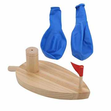 Greenheim Dieses Spielzeugboot besteht aus hochwertigem Holzmaterial .. y-Badeboot-Spielzeug, Ballon-Luft-Energie-hölzernes Boots-Spielzeug-Karikatur... nachhaltig