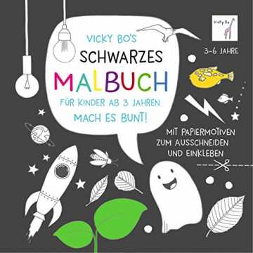 Greenheim/ Malhefte mit verschiedenen Motiven für Jungen und Mädchenv.. 039;s SCHWARZES Malbuch für Kinder ab 3 Jahren. Mach es bunt! Mit Papiermotiven zum Ausschneiden und Einkleben. ... nachhaltig