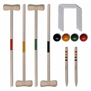 cket Croquet Gartenspiel Holz Spiel für 4 Spieler Outdoor Krocketspiel nachhaltig