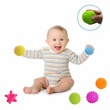 /6pcs Regenbogen Sensory Ball Bio Motorikspielzeug Gummiball aus ABA Kunststo... nachhaltig
