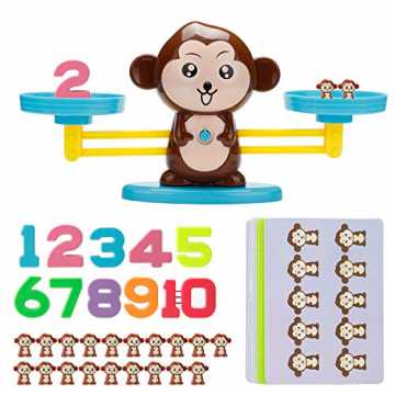 Greenheim Geschenk für Kinder ab 3 Jahren Affenwaagen Spielzeug ist e.. ontessori Mathe Waage Spielzeug,Affen Balance Spielzeug Tierwaagen,Zählen und... nachhaltig