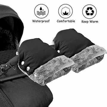 Greenheim-Party, Geburt, zum Geburtstag, Muttertag, Weihnachten und w.. andwärmer Kinderwagen, Handschuhe Handmuff mit warme Fleece und Baumwolle Innenseite, Wasserdicht, windabwe... nachhaltig