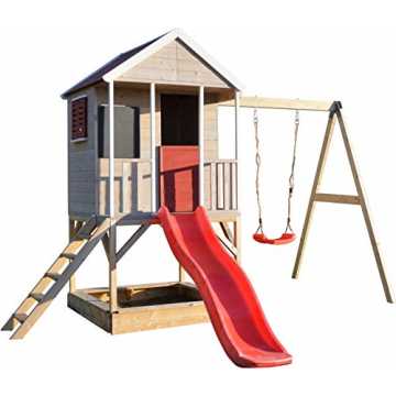  M9 Summer Adventure House & Plattform & Rutsche | Kinderspielhaus aus Holz a... nachhaltig