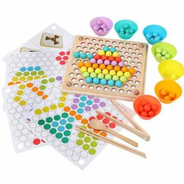 ntessori Spielzeug für Kleinkind Bunte Perlen Holz Clip Ball Spiel Kinder Ler... nachhaltig