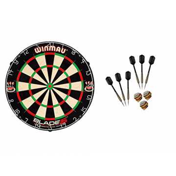 Greenheimfür eine 9mm² größere Score-Fläche auf den Doppelfeldern .. de 5 Dartboard + McDart Steeldarts (6 Steeldarts) nachhaltig