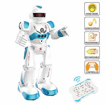 WISHTIME Roboter Kinder RC Fernbedienung Intelligenter Roboter Intelligente Programmier...