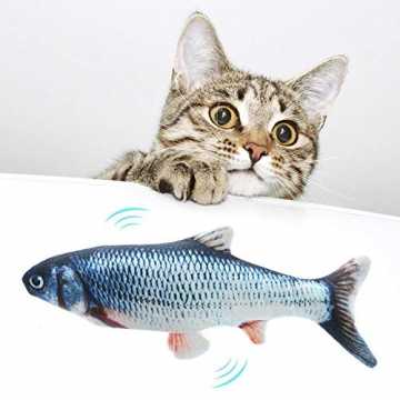 Greenheime Katzenminze Spielzeug, elektrische Plüsch Puppe Fisch Kick.. ktrische Fische Katze, USB Elektrische Plüsch Fisch Kicker Katzenspielzeug mit Katzenminze für Katze und Kä... nachhaltig
