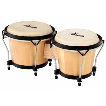 o Club Standard 6" Macho und 7" Hembra Holz natur Percussion Holzbongo Naturfelle Trommel nachhaltig
