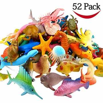 Greenheim Ihre Kinder lange beschäftigen können, sind unsere Meeresti.. e Spielzeug, 52 Stück Ausgewählte Mini Vinyl Plastik Tiere als Spielzeugset, ... nachhaltig