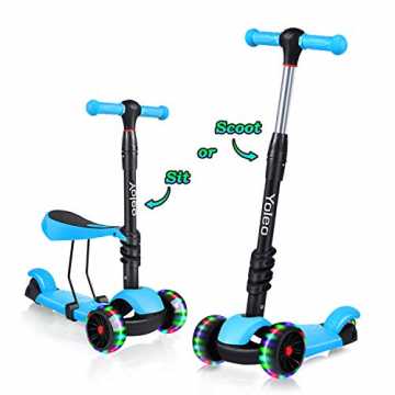 Greenheim cool Geschenk für Ihre Kinder? Ob Ihr Kind sehr schnell gew.. -1 Kinder Roller Scooter mit Abnehmbarem Sitz, LED große Räder, Höheverstellbare Lenker für Kleinkinder Jun... nachhaltig