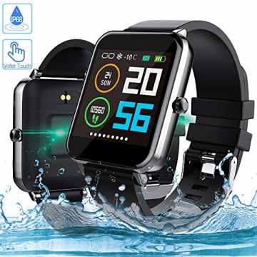 Smartwatch, Zagzog 1,54 Zoll Voller Touch Screen Bluetooth Smartwatch Wasserdicht IP68 ...