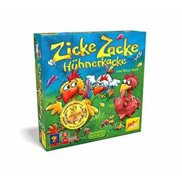 Greenheim Hühnerhofplättchen, vier Hühner aus HolzVier Schwanzfedern .. 1800 Zicke Zacke Hühnerkacke, Kinderspiel des Jahres 1998 nachhaltig